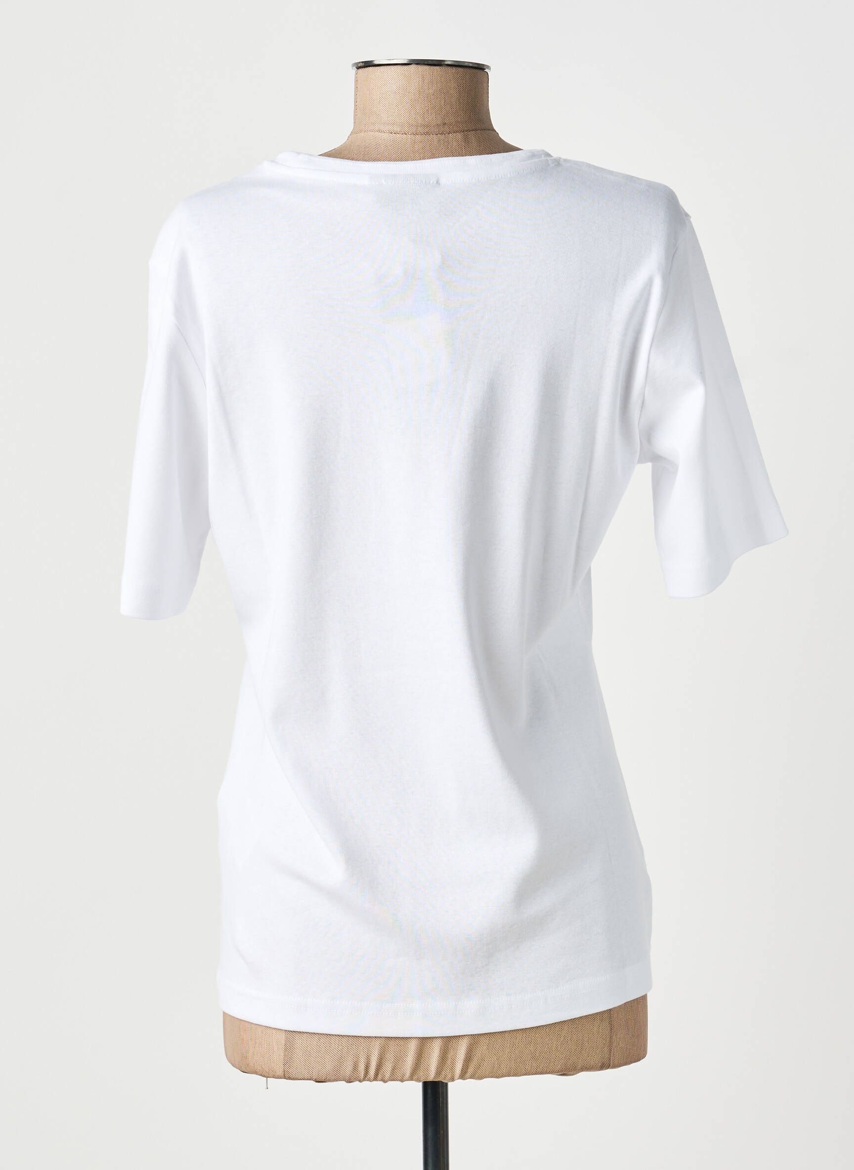 T-shirt sérigraphie manches courtes blanc BRANDTEX femme