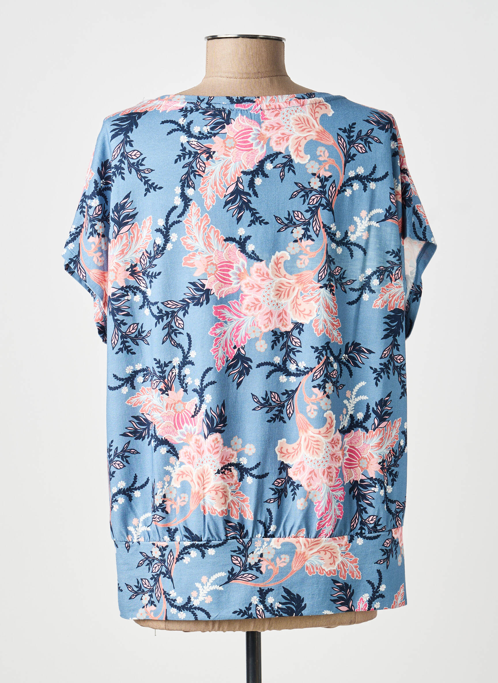 T-shirt coupe droite manches courtes bleu JENSEN femme