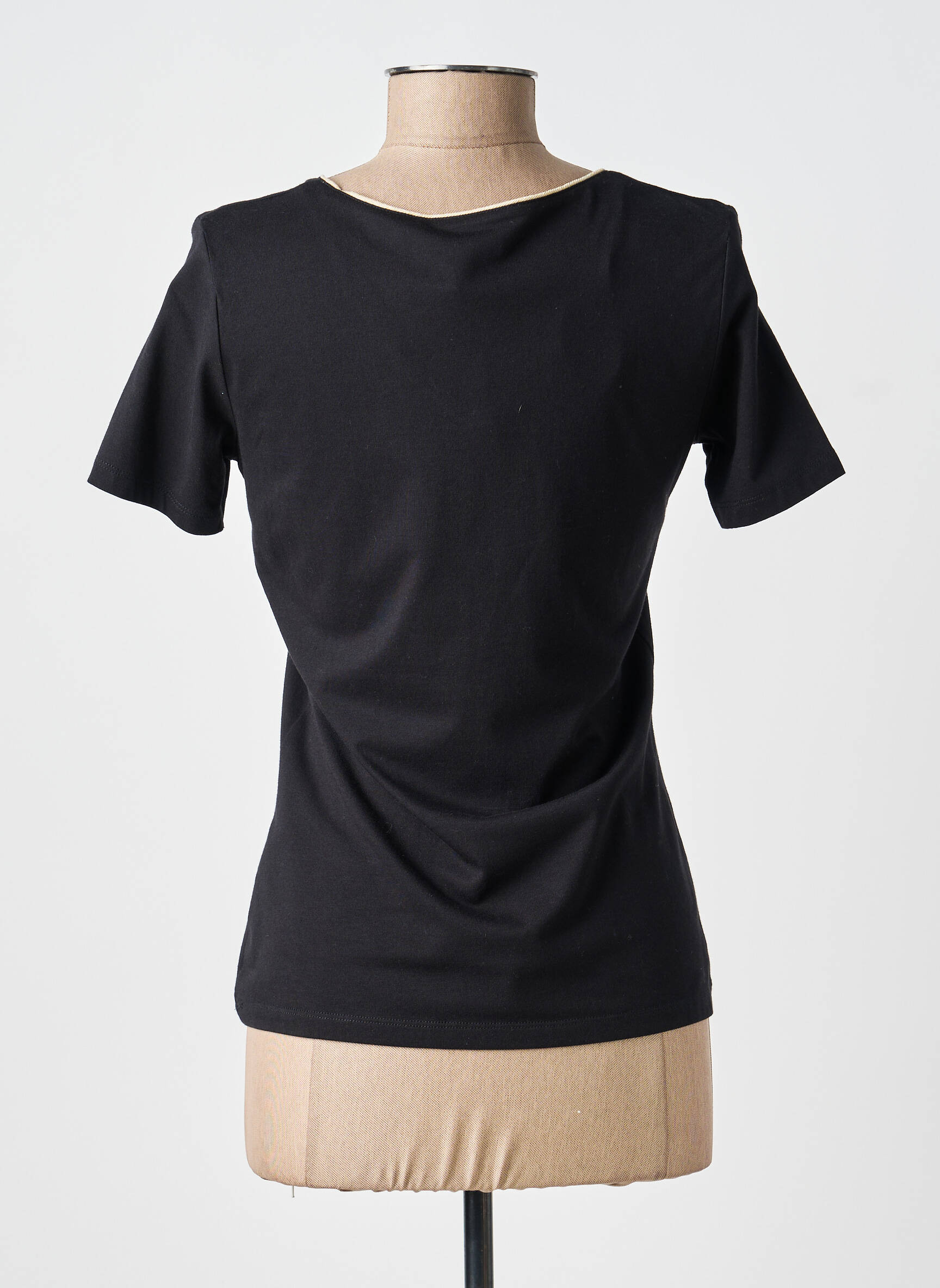 T-shirt col v manches courtes noir JULIE GUERLANDE femme