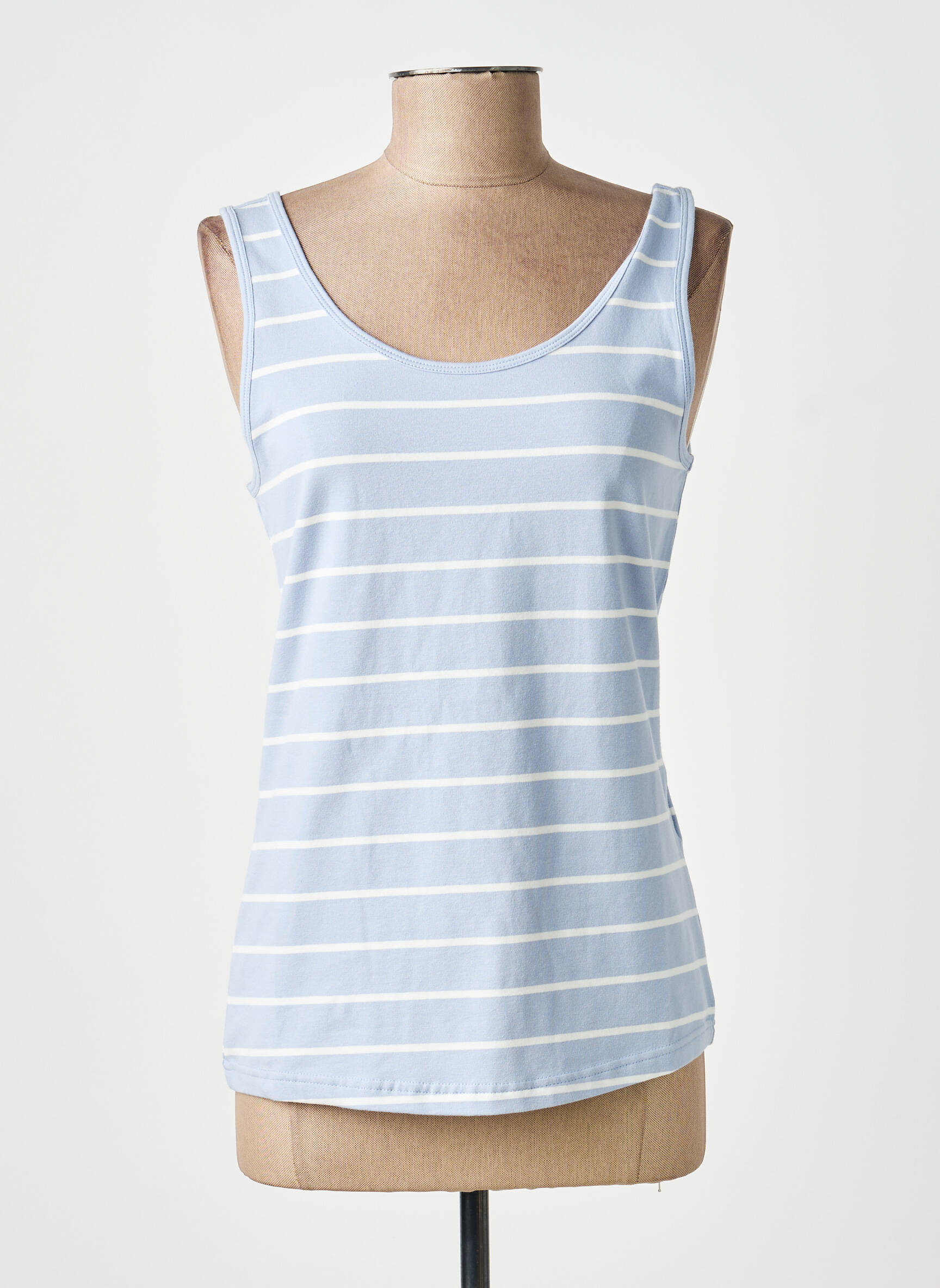Débardeur stretch sans manche bleu JENSEN femme