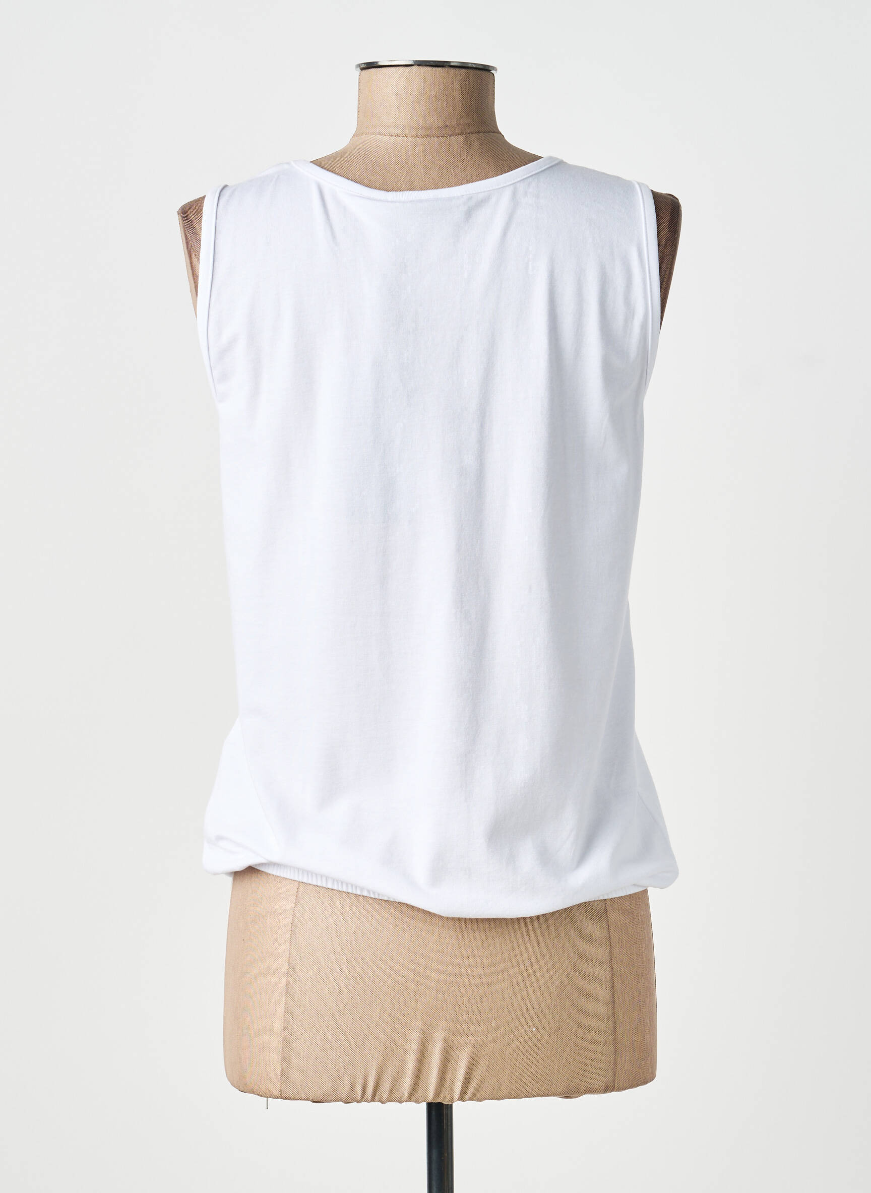 Débardeur stretch sans manche blanc SIGNATURE femme