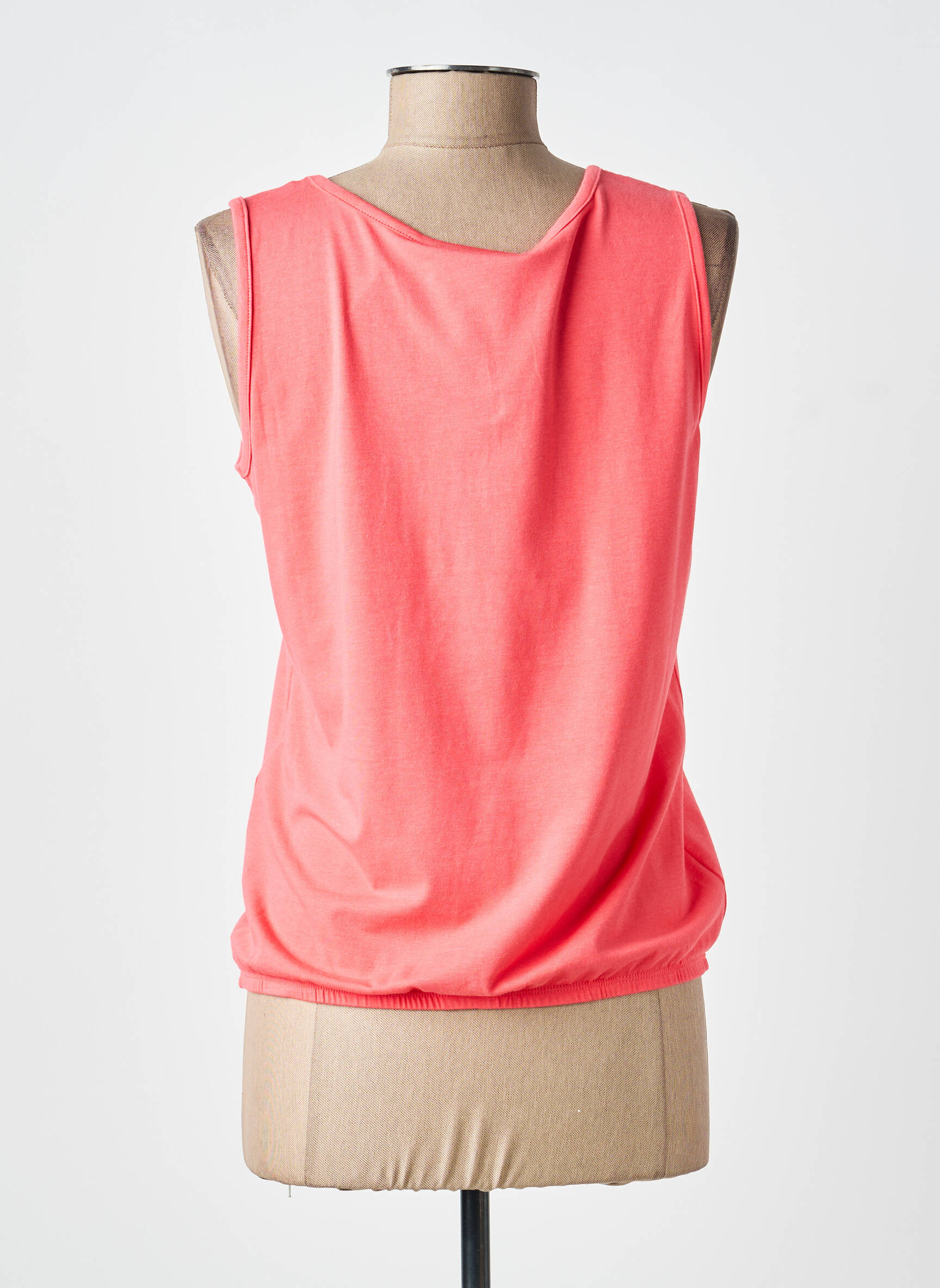 Débardeur stretch sans manche rose SIGNATURE femme