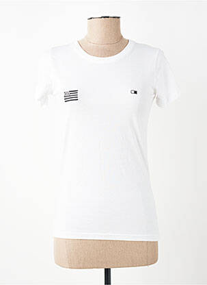 T-shirt coupe cintrée manches courtes blanc GWEN & BLACK femme
