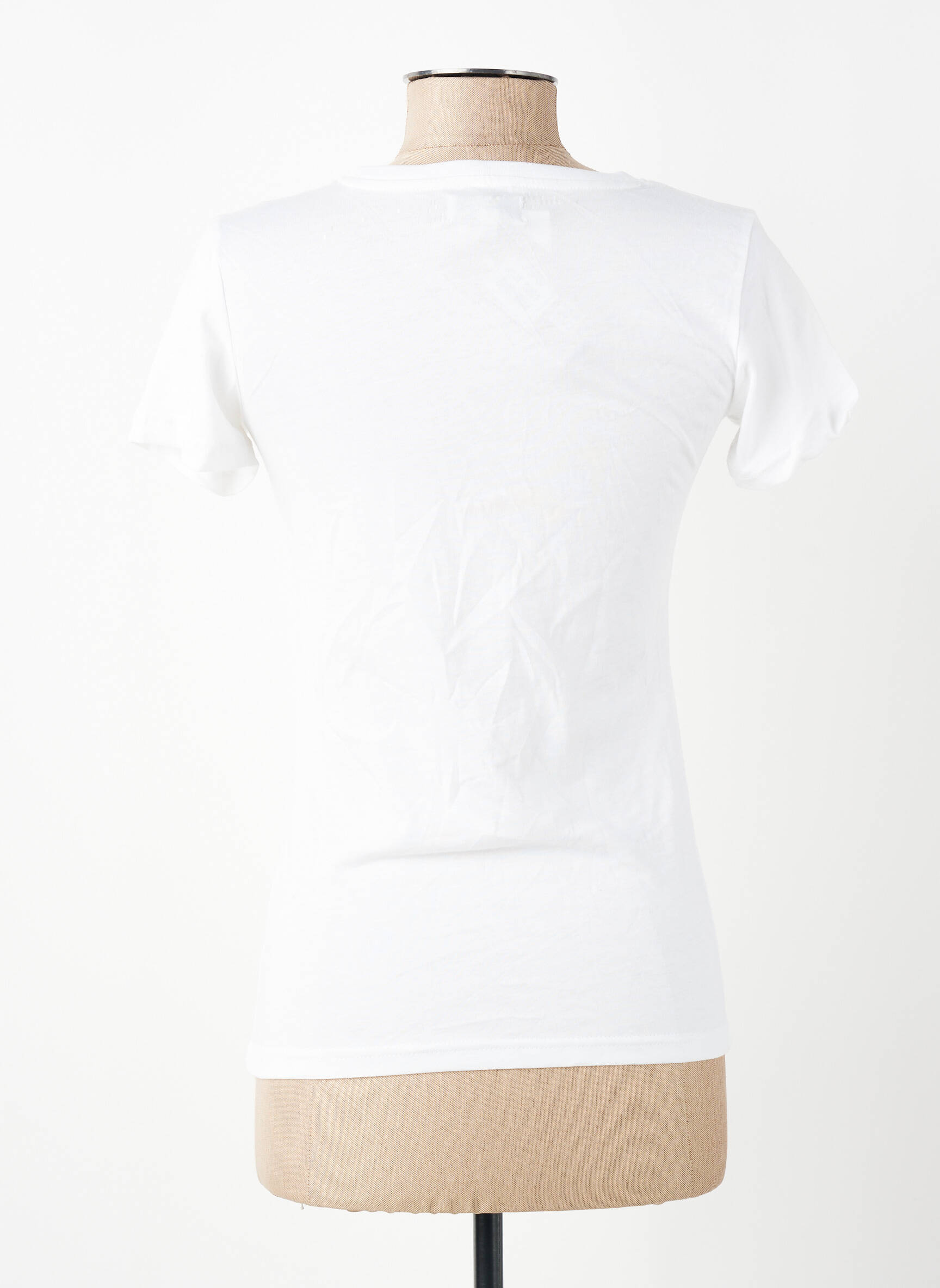 T-shirt coupe cintrée manches courtes blanc GWEN & BLACK femme