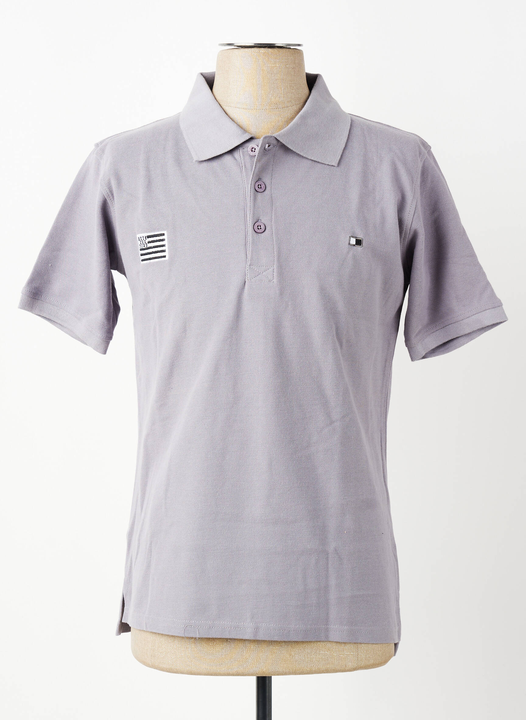 Polo coupe droite manches courtes gris GWEN & BLACK homme