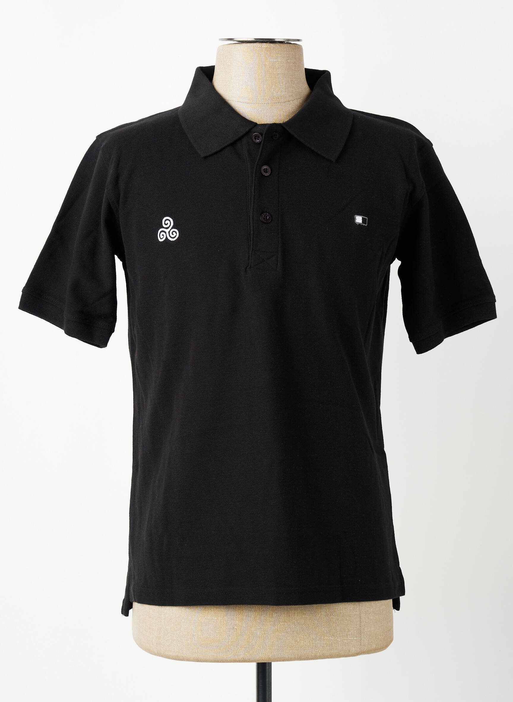 Polo coupe droite manches courtes noir GWEN & BLACK homme