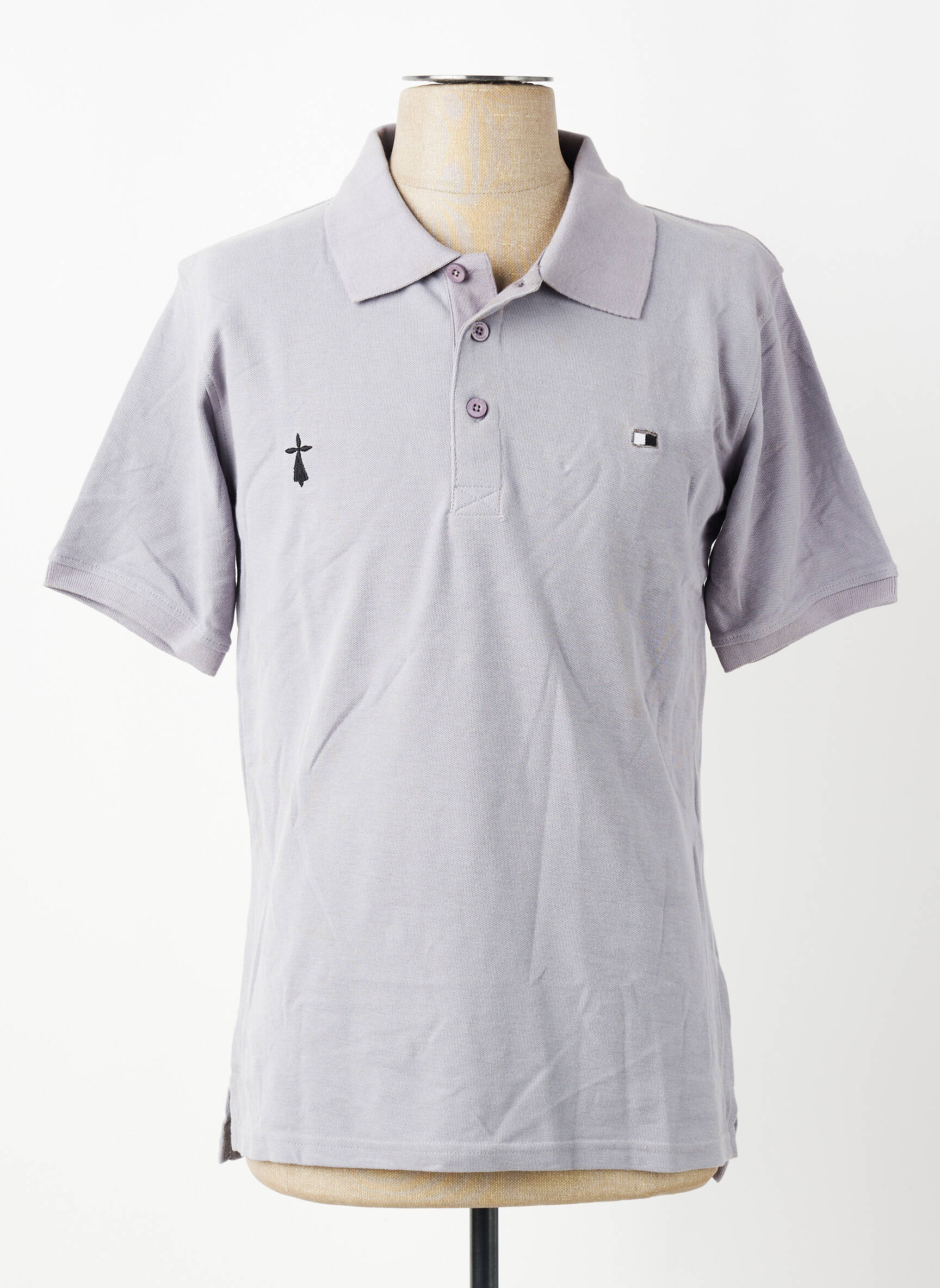 Polo coupe droite manches courtes gris GWEN & BLACK homme