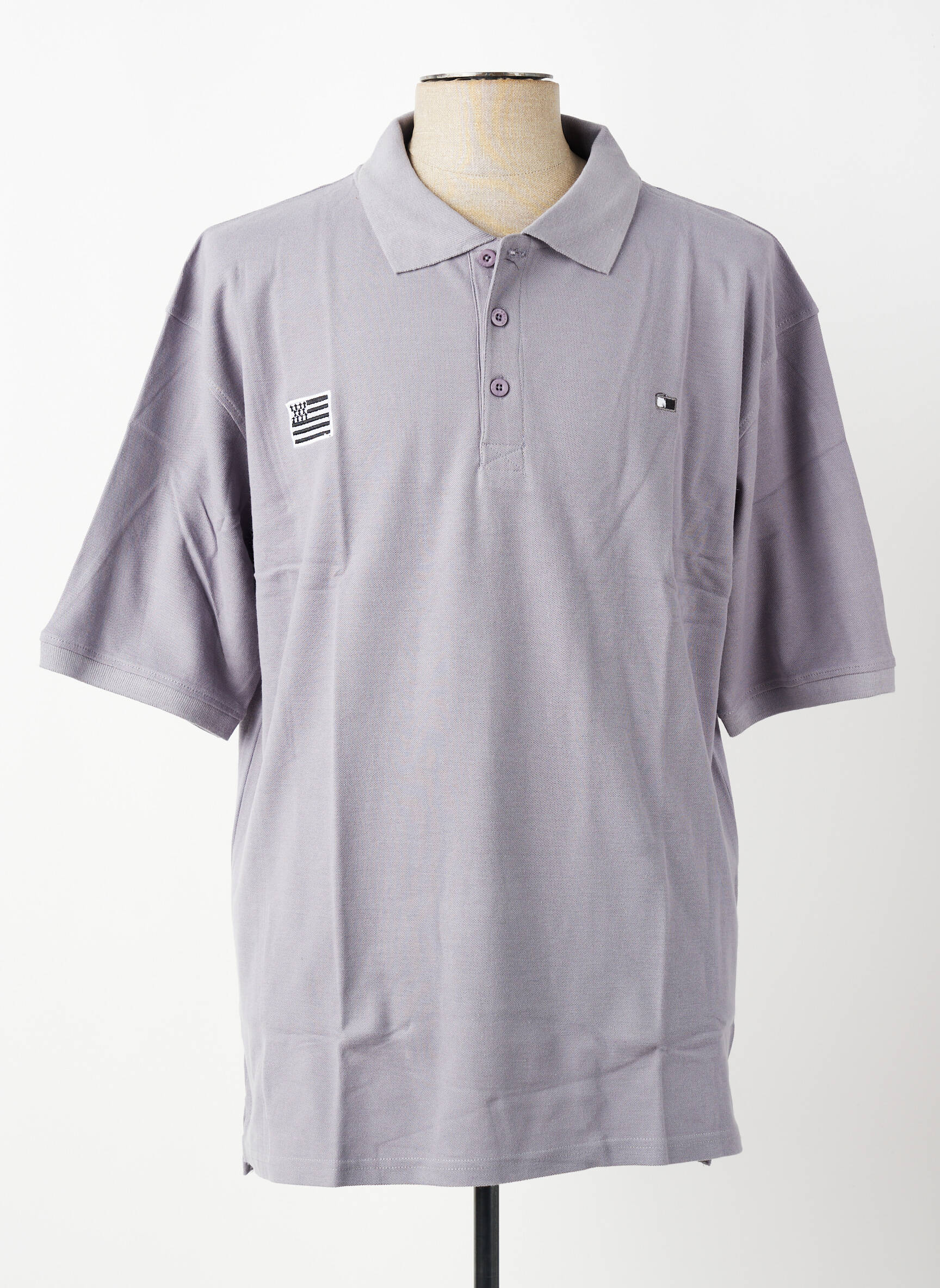 Polo coupe droite manches courtes gris GWEN & BLACK homme