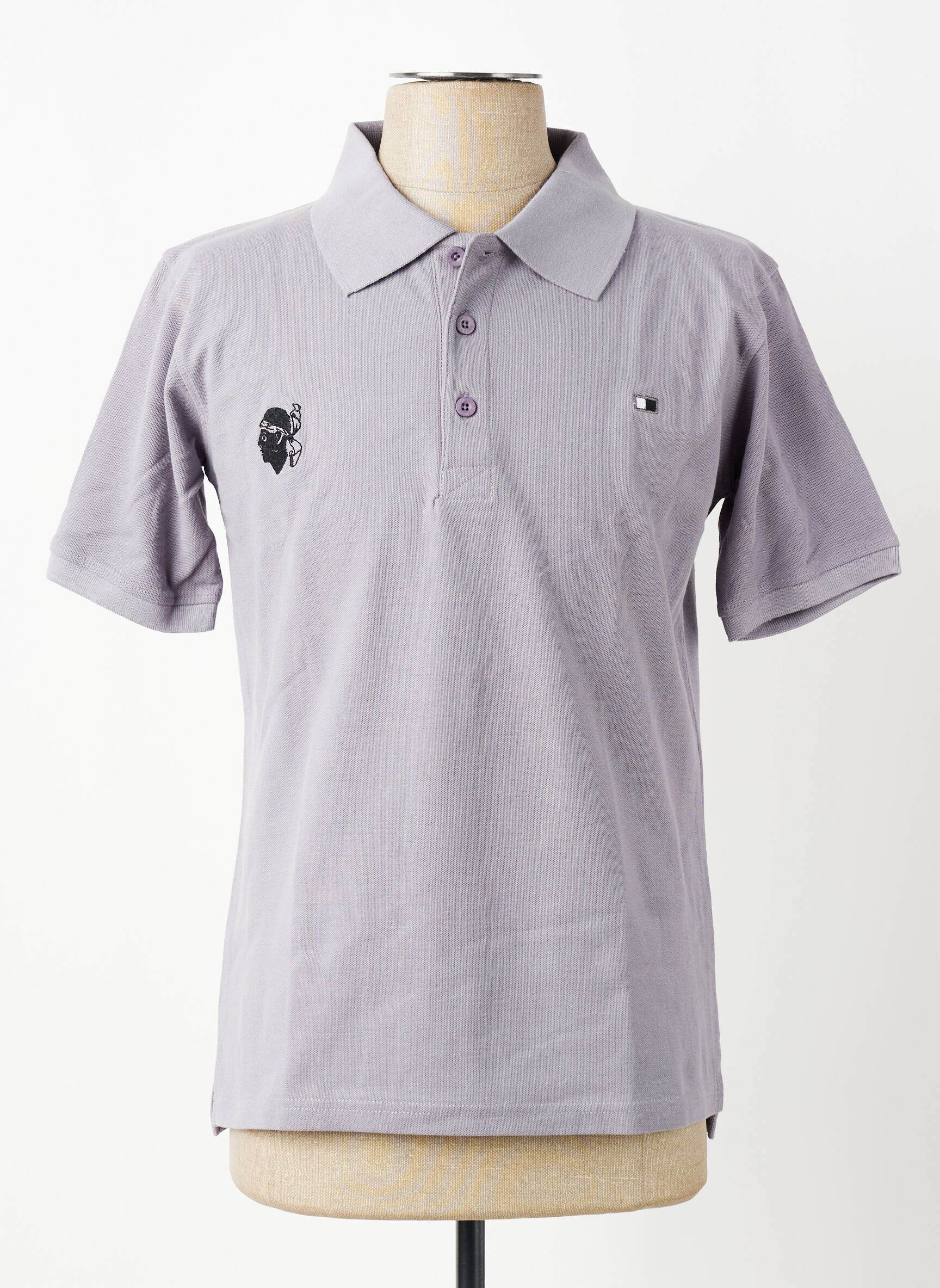 Polo coupe droite manches courtes gris GWEN & BLACK homme