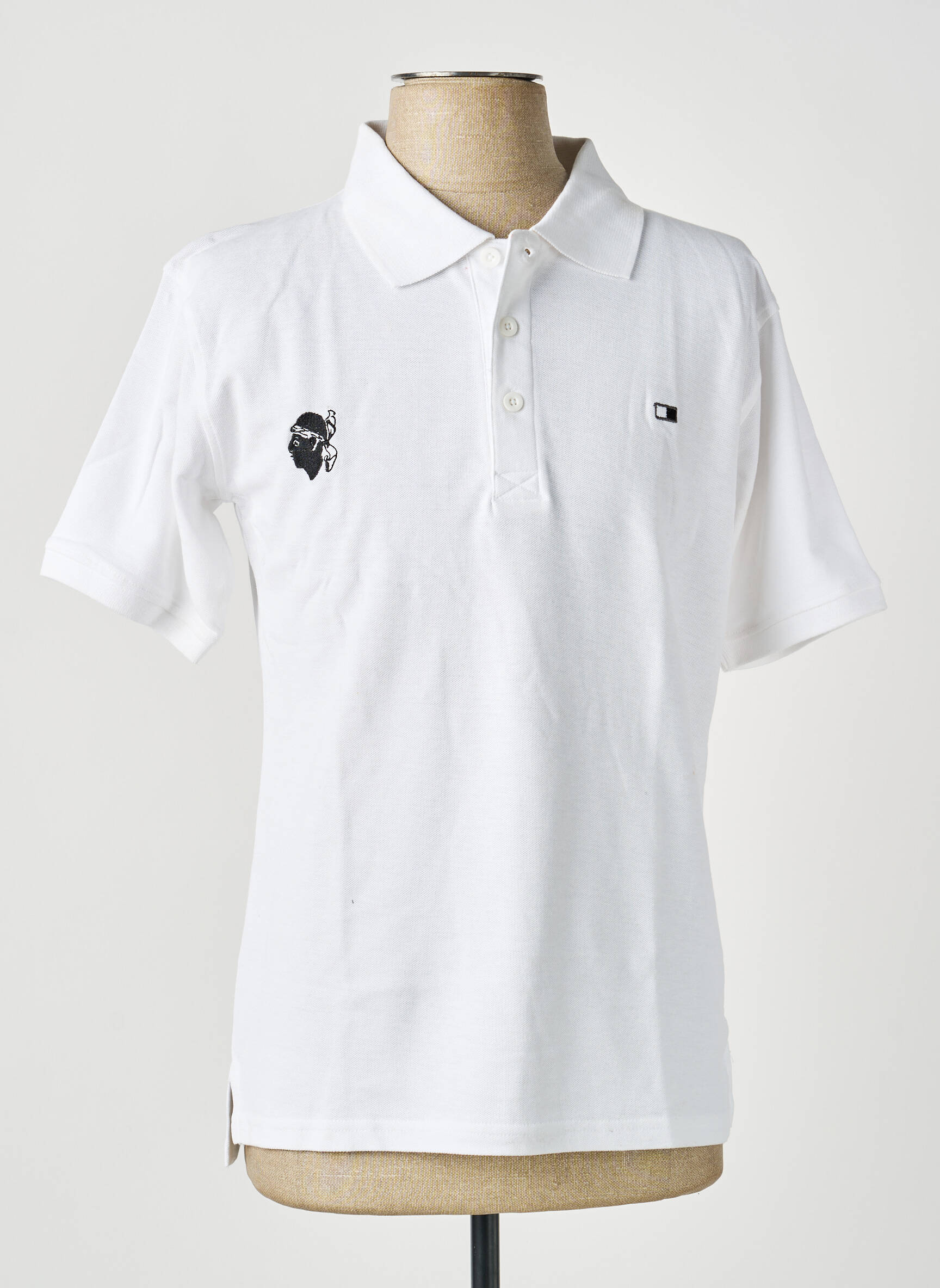 Polo coupe droite manches courtes blanc GWEN & BLACK homme