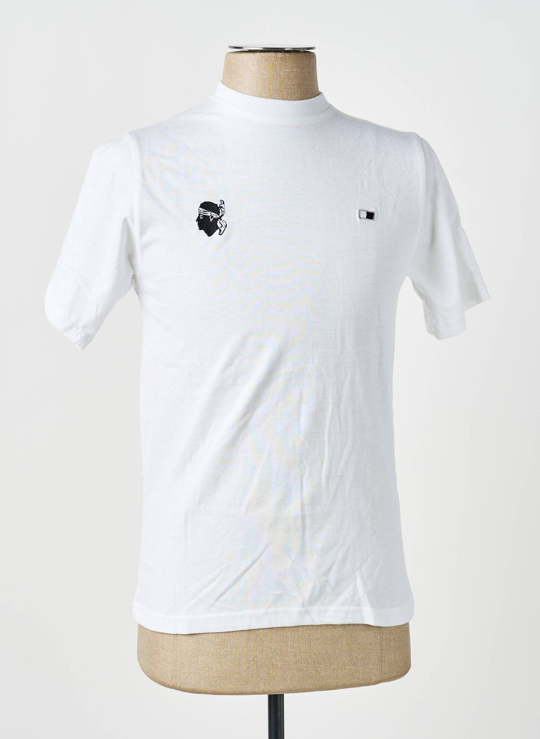 T-shirt broderie manches courtes blanc GWEN & BLACK homme