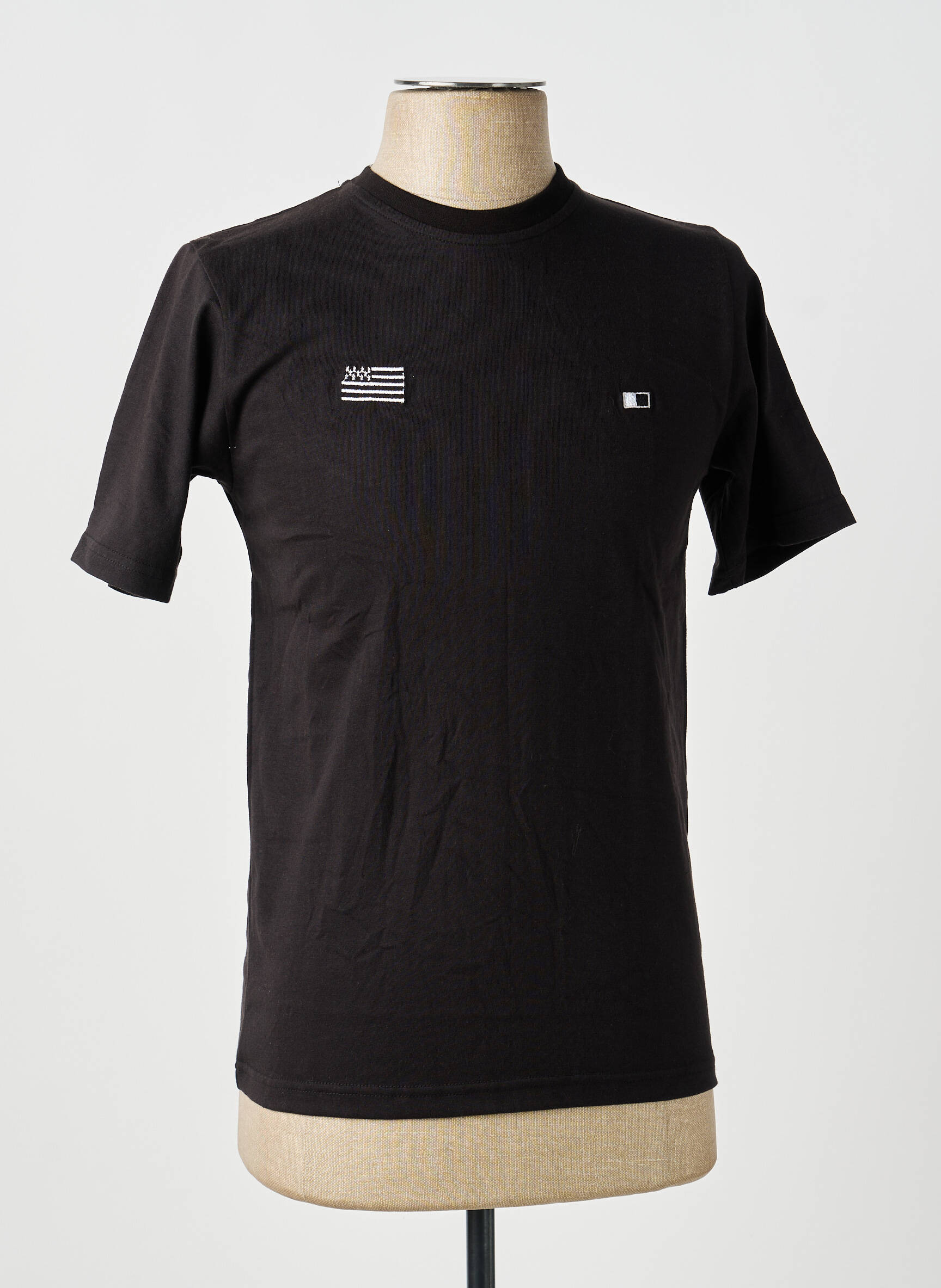 T-shirt broderie manches courtes noir GWEN & BLACK homme