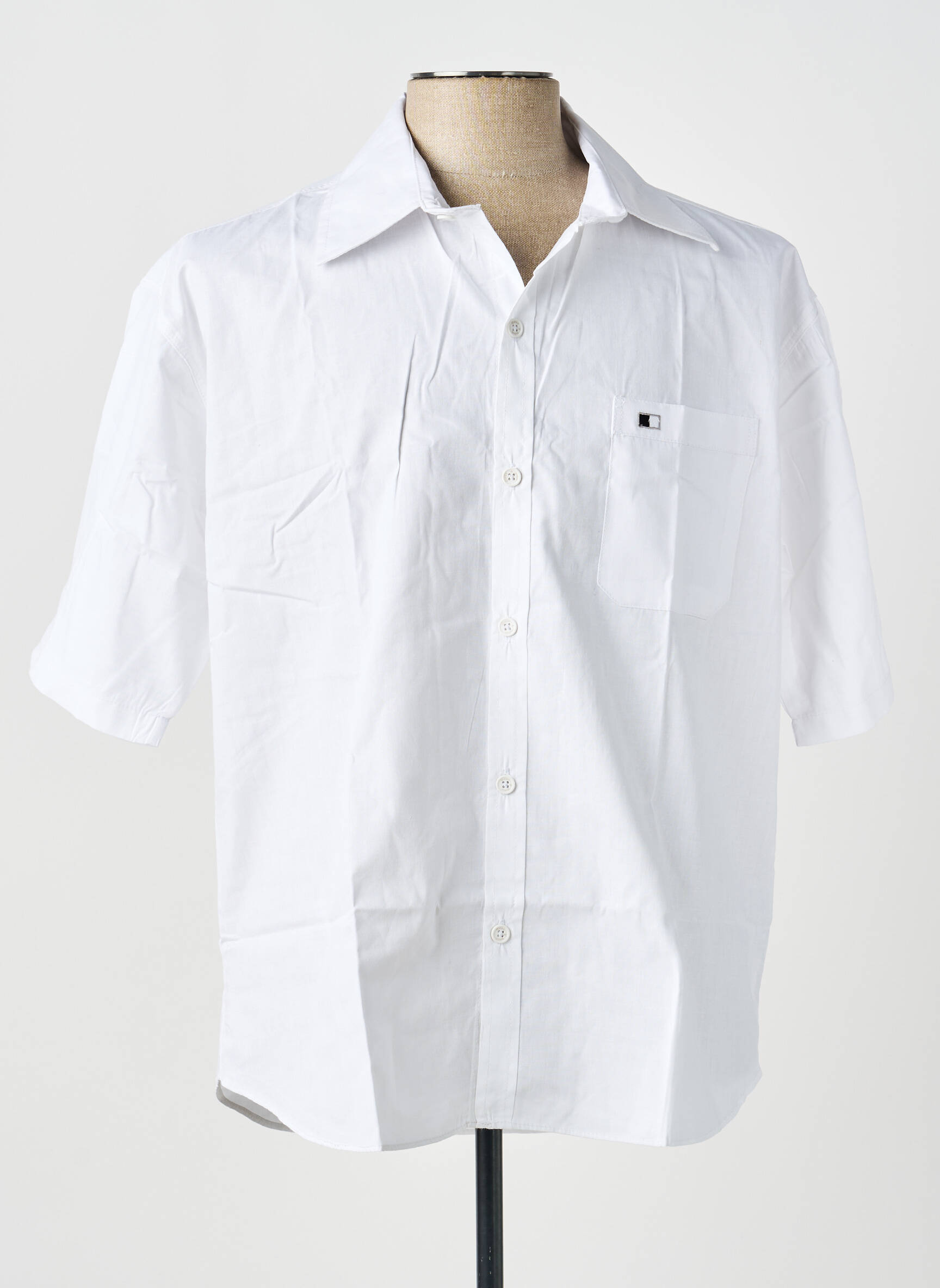 Chemise manches courtes coupe droite blanc GWEN & BLACK homme