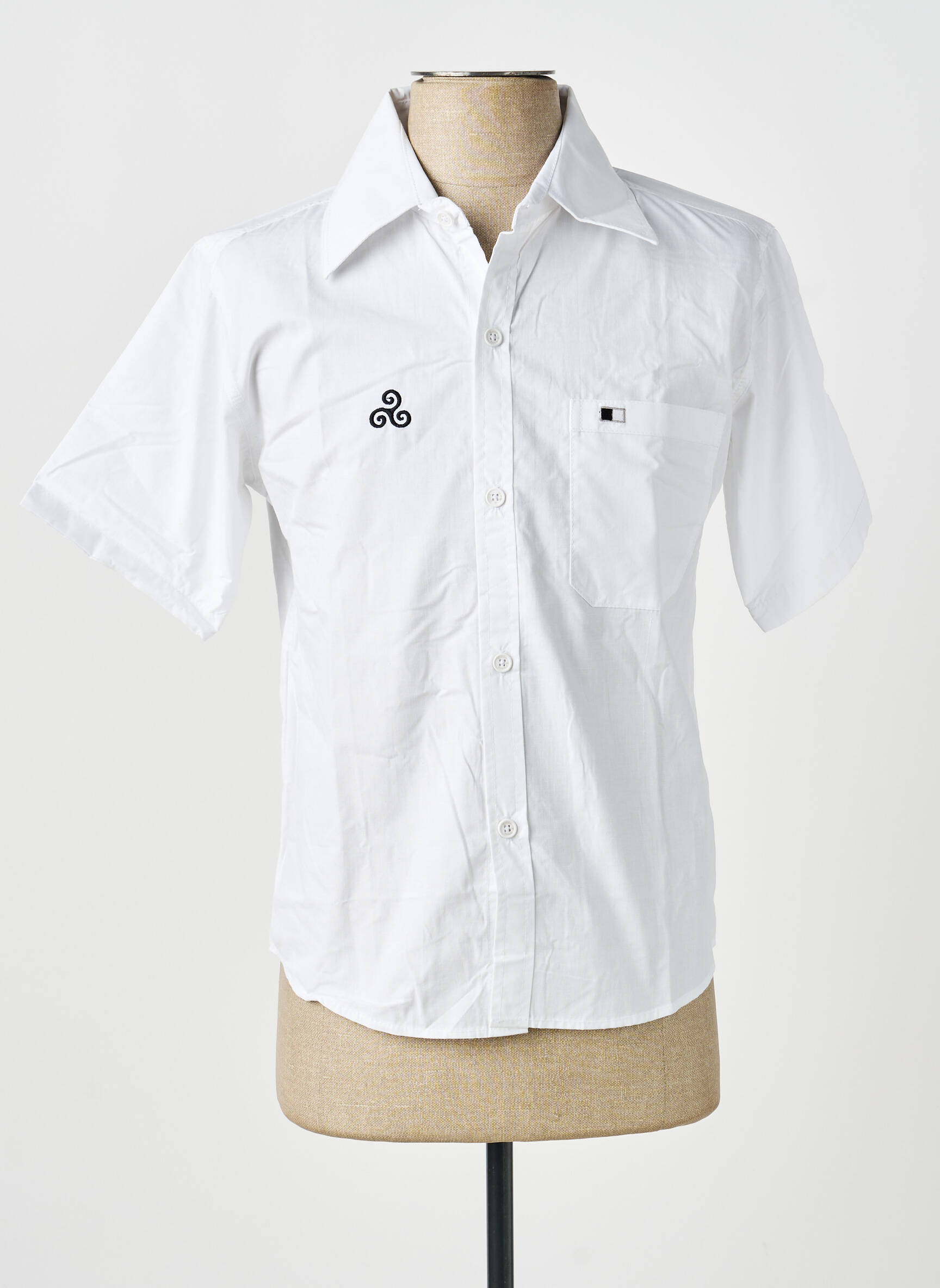 Chemise manches courtes coupe droite blanc GWEN & BLACK homme