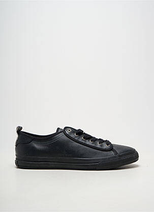 Baskets matière lisse bout rond noir STONE ISLAND homme