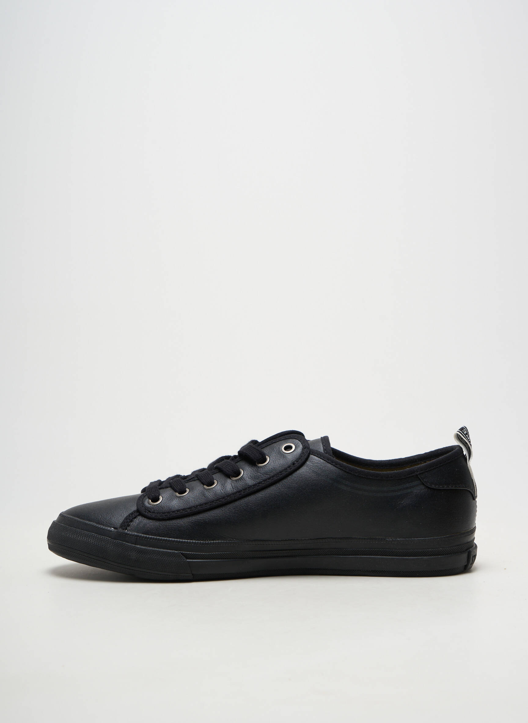 Baskets matière lisse bout rond noir STONE ISLAND homme