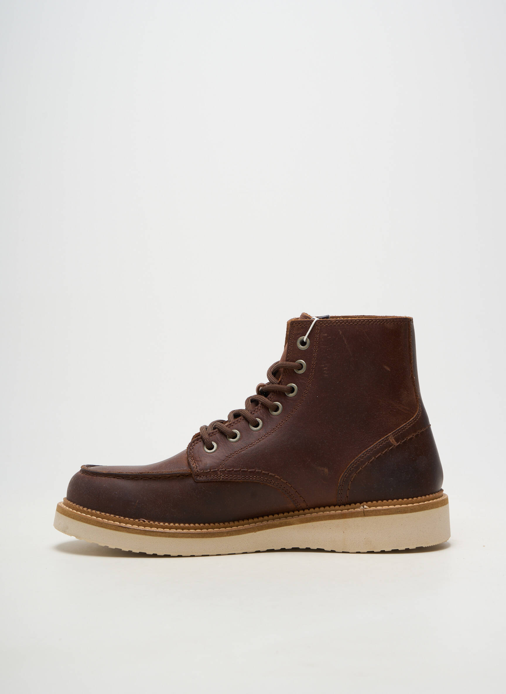 Bottines/boots matière lisse bout rond marron SELECTED homme