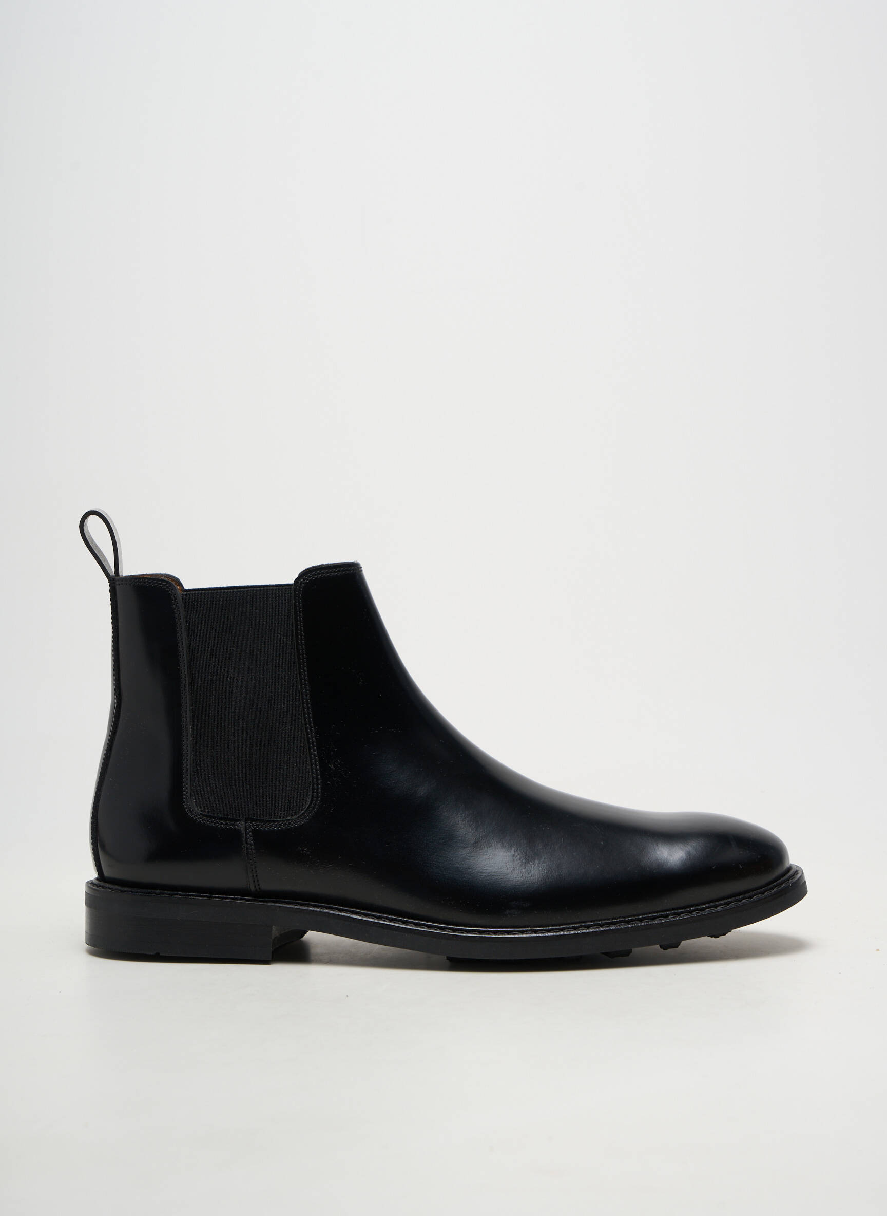 Bottines/boots matière lisse talon bas noir ANTHOLOGY homme