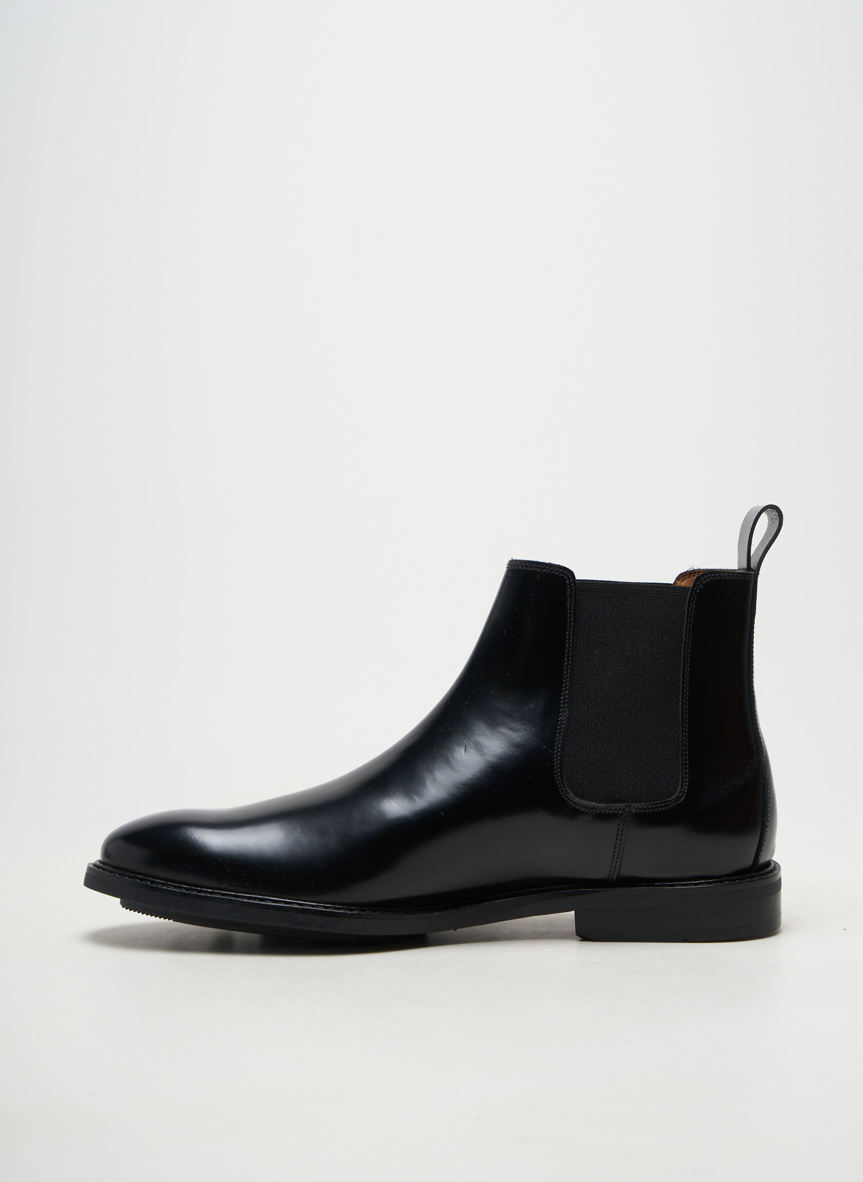 Bottines/boots matière lisse talon bas noir ANTHOLOGY homme