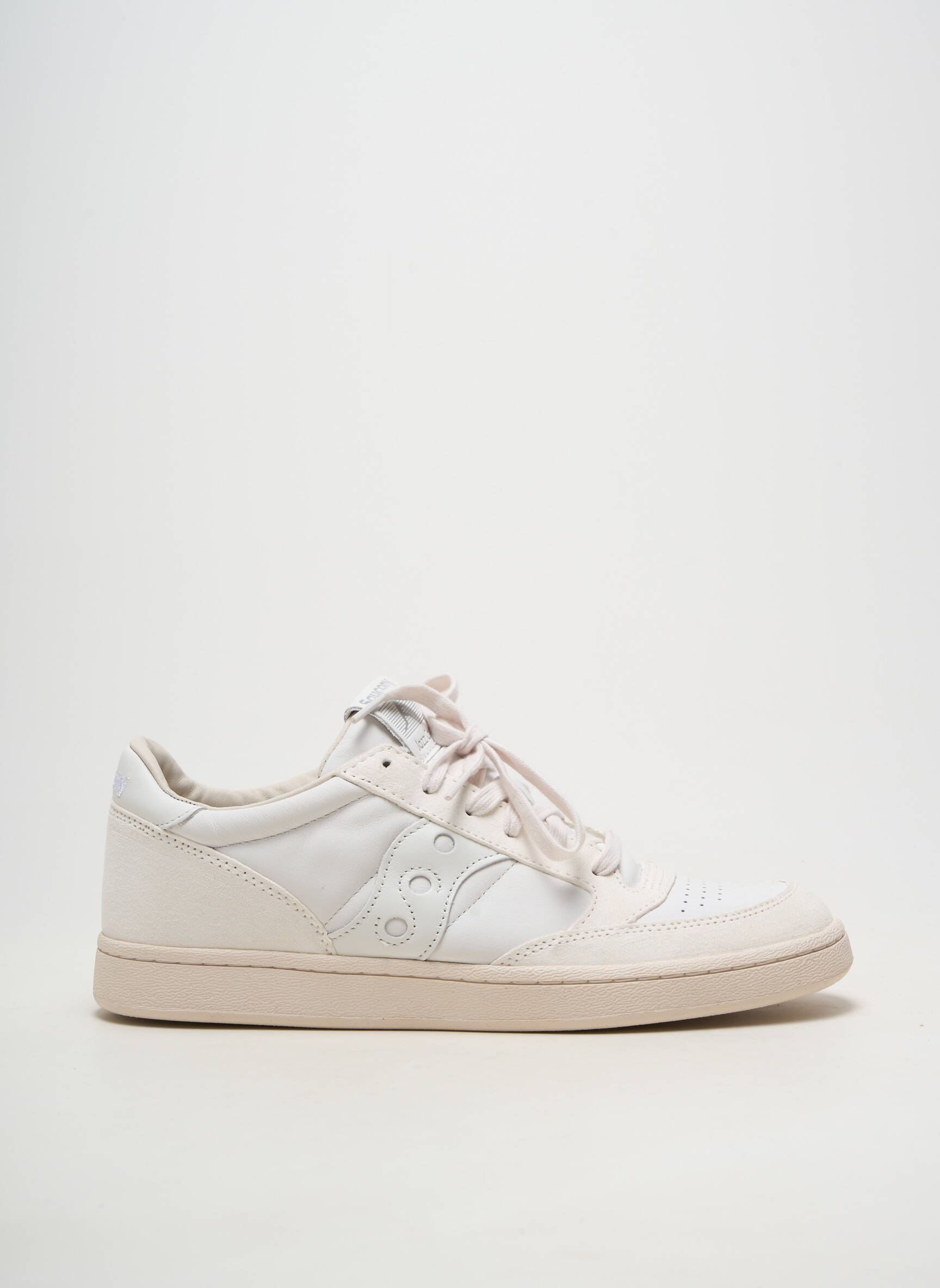 Baskets matière lisse bout rond blanc SAUCONY homme