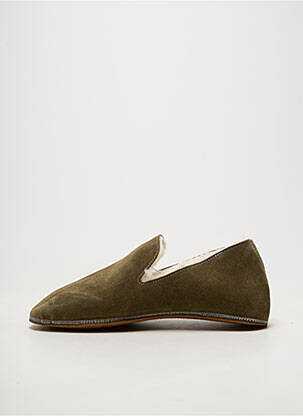 Chaussons/pantoufles bout rond bout rond vert BOSABO homme