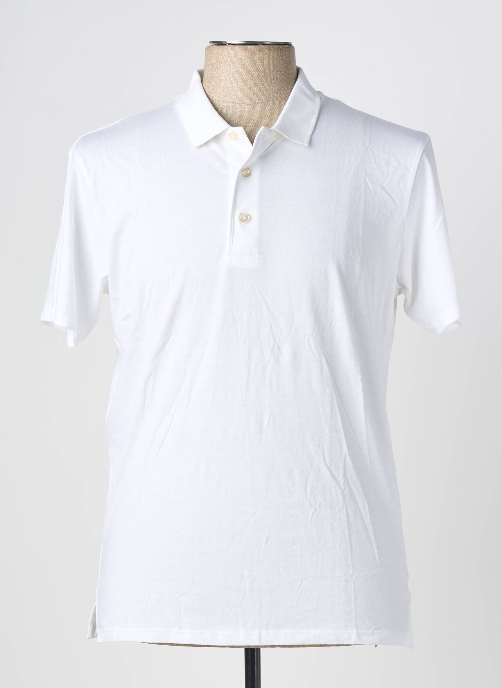 Polo tissage jersey sans manche blanc ANONYM APPAREL homme