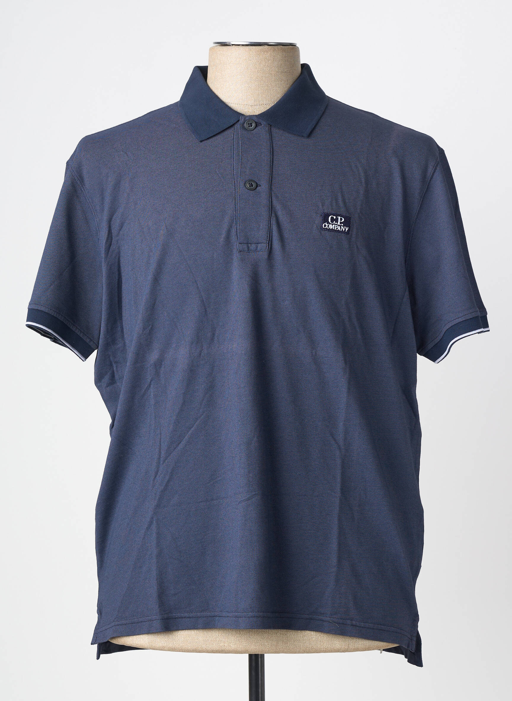 Polo stretch manches courtes bleu CP COMPANY homme