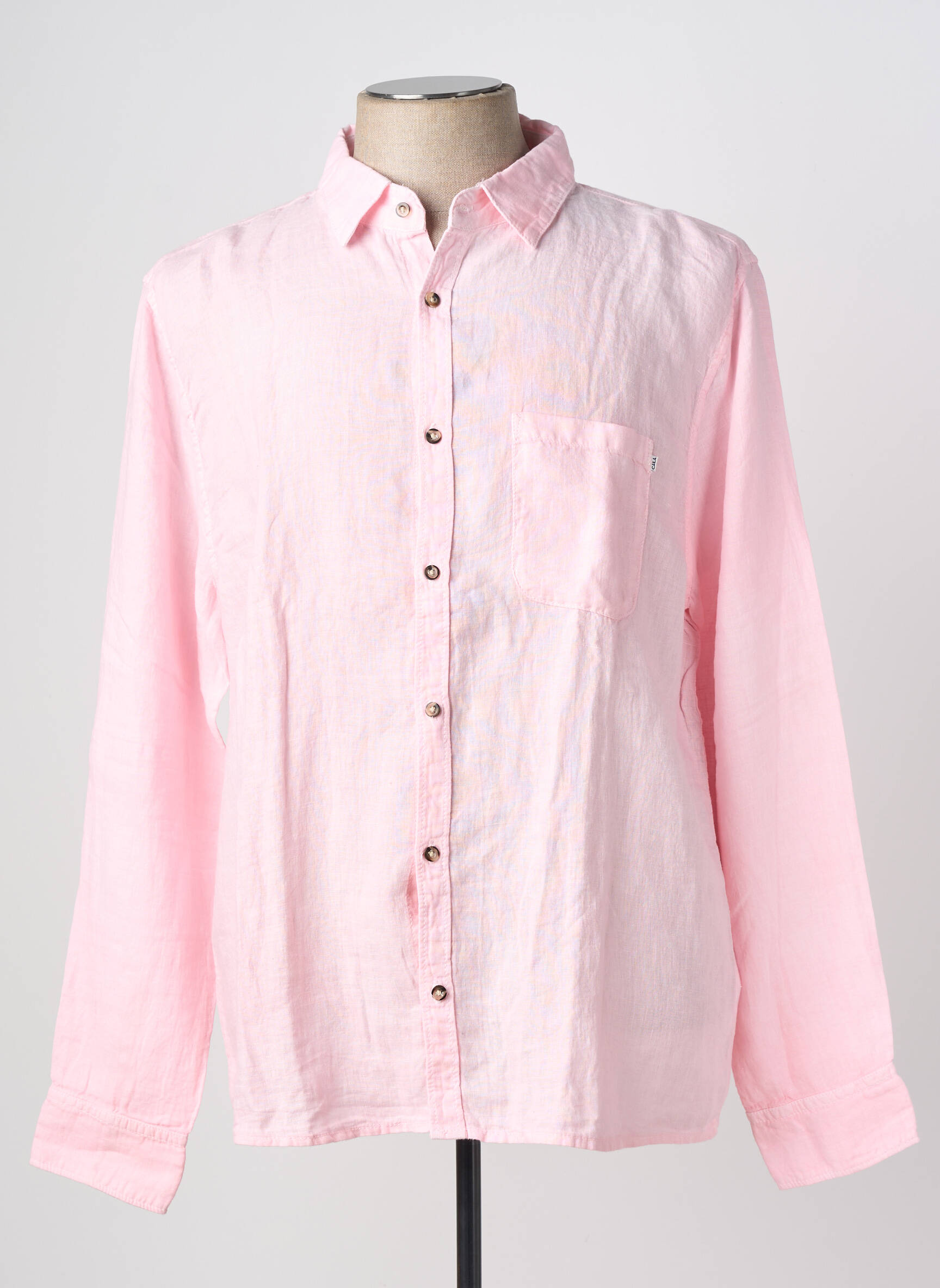 Chemise manches longues poches rose CALA 1789 homme