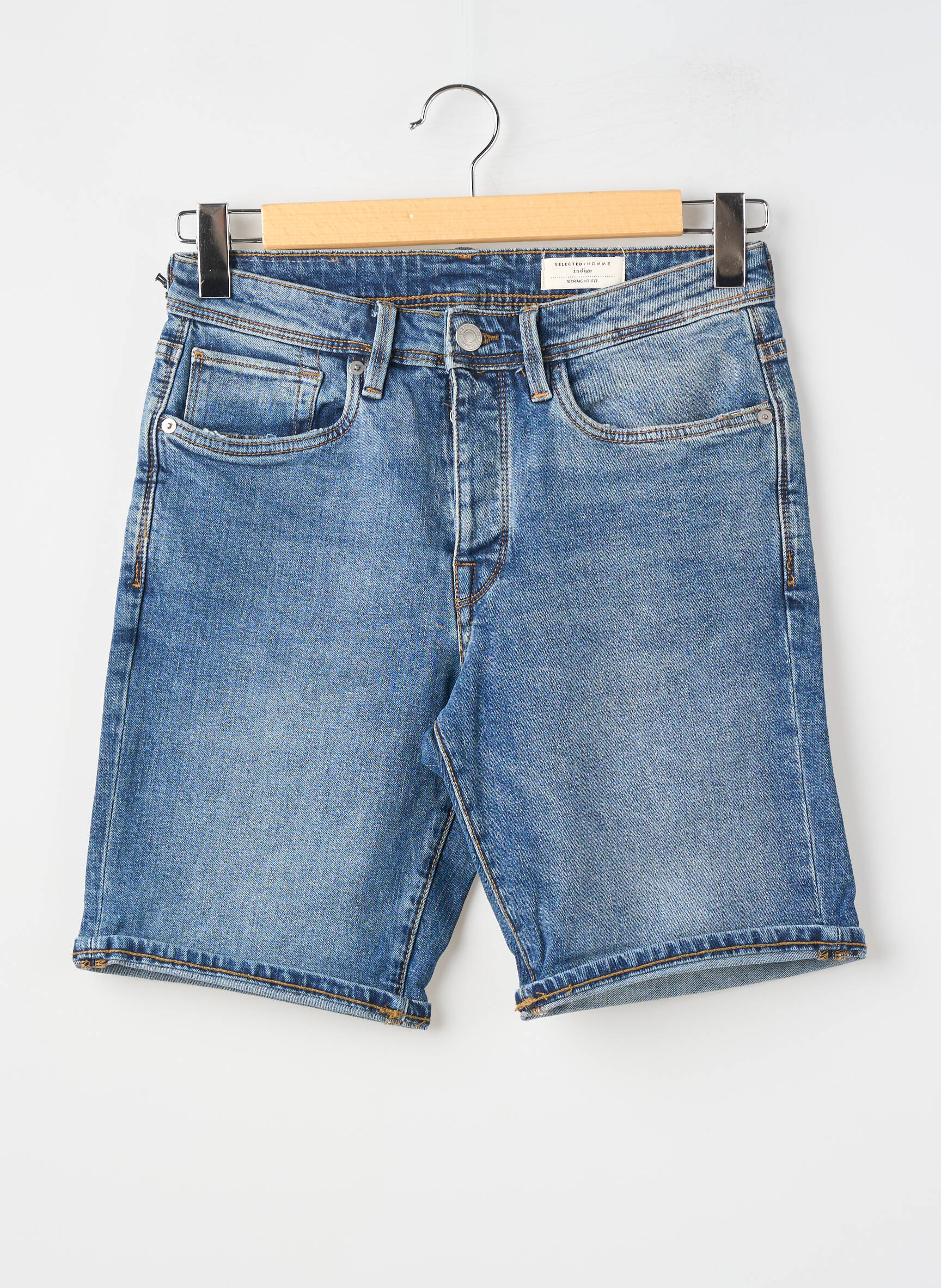Bermuda tissage denim taille normale bleu SELECTED homme