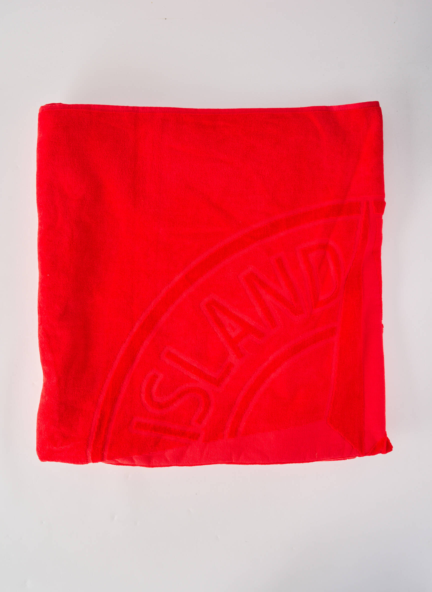 Serviette de plage tissu en éponge rouge STONE ISLAND homme