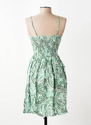 Robe courte coupe cintrée fines bretelles vert MISS SARA FASHION femme