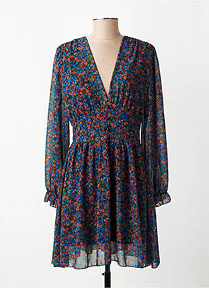 Robe courte manches longues manches longues bleu NEW COLLECTION femme