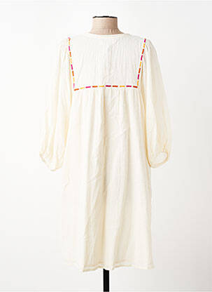 Robe mi-longue manches 3/4 manches 3/4 beige LOLA ESPELETA femme