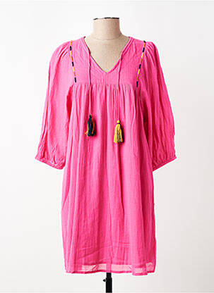 Robe mi-longue manches 3/4 manches 3/4 rose LOLA ESPELETA femme
