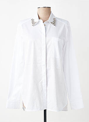 Chemisier coupe droite manches longues blanc LECOMTE femme