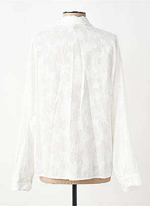 Chemisier tissage popeline manches longues blanc PAKO LITTO femme