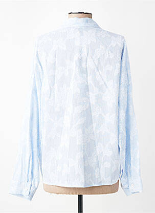 Chemisier tissage popeline manches longues bleu PAKO LITTO femme