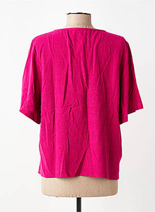 Blouse tissage crêpe manches courtes rose GRACE & MILA femme