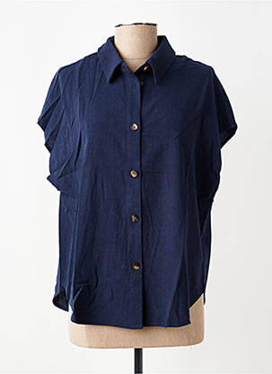 Chemisier manches courtes manches courtes bleu GRACE & MILA femme