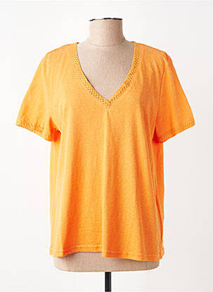 T-shirt coupe droite manches courtes orange GRACE & MILA femme