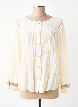 Chemisier tissage crêpe manches longues beige LOLA ESPELETA femme