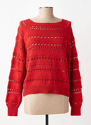 Pull col bateau manches longues orange PAKO LITTO femme