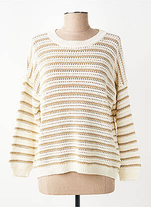 Pull maille ajourée manches 3/4 or PAKO LITTO femme