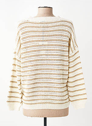 Pull maille ajourée manches 3/4 or PAKO LITTO femme