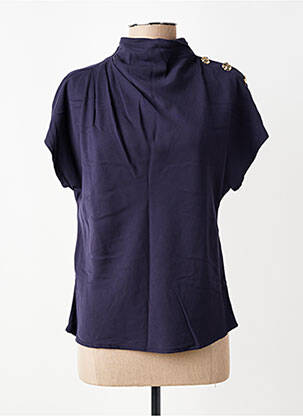 Top stretch manches courtes bleu AN' GE femme