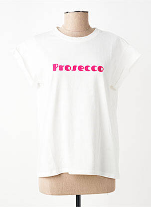 T-shirt sérigraphie floquée manches courtes blanc GRACE & MILA femme