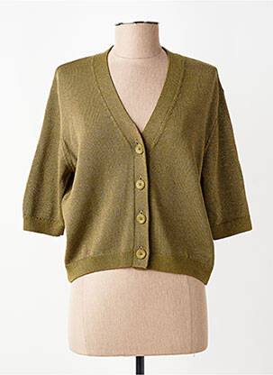 Gilet manches longues manches 3/4 vert LECOMTE femme