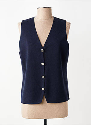 Gilet sans manche maille fine bleu RABE femme