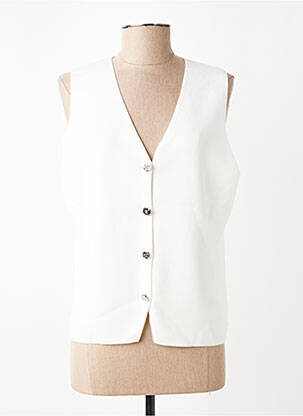 Gilet sans manche maille fine blanc RABE femme