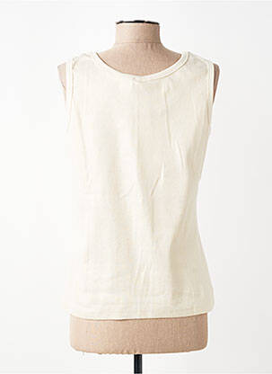 Débardeur tissage côtelé sans manche beige C.O.J femme